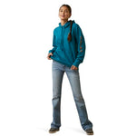 ARIAT Women's Logo Hoodie - Deep Lagoon, Medium