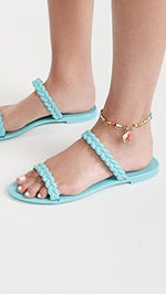 Stuart Weitzman Women's Braida Sawyer Jelly Sandals, Turquesa, Blue, 7 Medium US