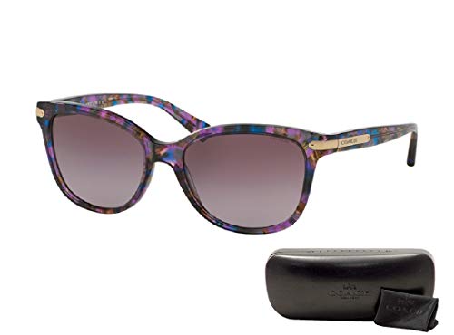 Coach HC8132 52888H 57M Confetti Purple/Purple Gradient Cat Eye Sunglasses For Women+ BUNDLE with Designer iWear Eyewear Kit