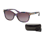 Coach HC8132 52888H 57M Confetti Purple/Purple Gradient Cat Eye Sunglasses For Women+ BUNDLE with Designer iWear Eyewear Kit