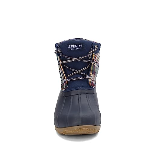 Sperry Port Rain Boot, Plaid/Navy, 9 US Unisex Little Kid