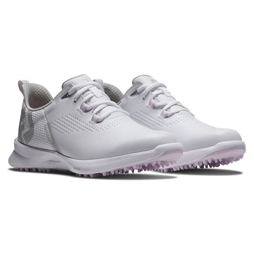 FootJoy Women's FJ Fuel Previous Season Style Golf Shoe, White/White/Pink, 7 Wide