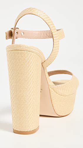 Stuart Weitzman Women's Ryder 95mm Platform Sandals, Wheat, Tan, 9.5 Medium US