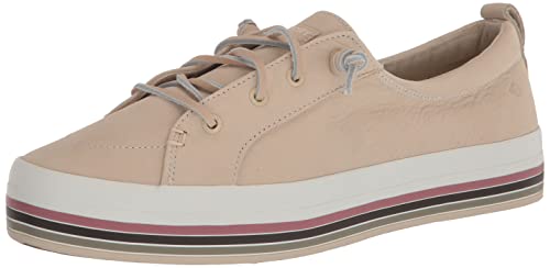 Sperry Women's Crest Vibe Platform Sneaker, Cream Stripe, 11