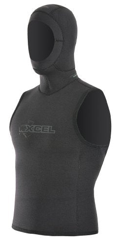 Xcel Men's Dive ThermoFlex 6/5/4mm Hooded Vest (Black, Medium/Large)