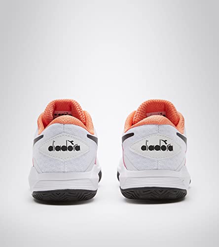 Diadora Trofeo W All Ground Pickleball Tennis Shoes (White/Black/Vermillion) (10.5)