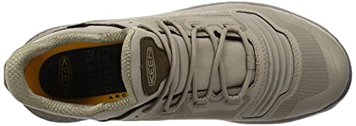 KEEN Men's Tempo Flex Low Height Waterproof Hiking Shoes, Timberwolf/Timberwolf, 10