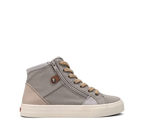 Taos Footwear Women's Top Soul Grey/Ecru Distressed Sneaker 8.5 (M) US