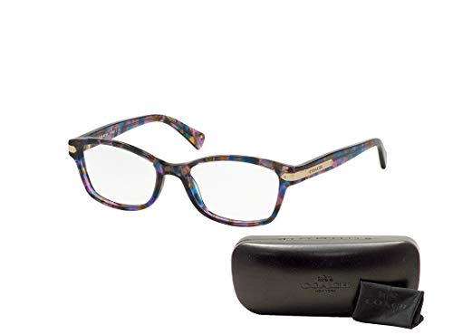Coach HC6065 5288 49 MM Confetti Purple Rectangle Eyeglasses For Women+ BUNDLE With Designer iWear Eyewear Kit