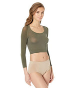 SPANX Long Sleeve Arm Tights™ Layering Shirt for Women – Blended Nylon – 360-Degree Coverage, Opaque Dark Olive MD One Size