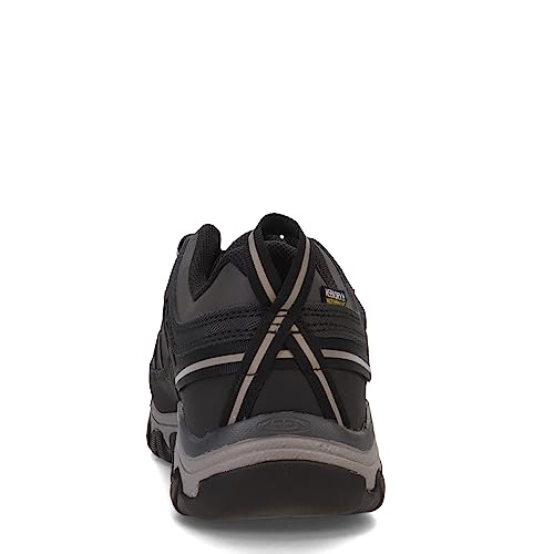 KEEN mens Targhee Exp Low Height Waterproof Hiking Shoe, Black/Steel Grey, 7.5 US