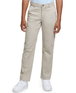 IZOD Boys' School Uniform Twill Khaki Pants, Flat Front & Comfortable Waistband, 5