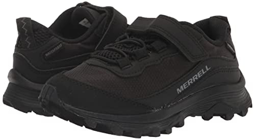 Merrell Moab Speed Low Alternative Closure Waterproof Sneaker, Triple Black, 1.5 US Unisex Big Kid