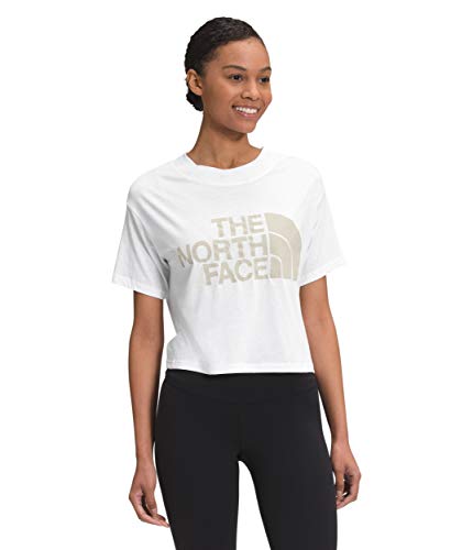 THE NORTH FACE Women's S/S Half Dome Cropped Tee, TNF White, M