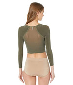 SPANX Long Sleeve Arm Tights™ Layering Shirt for Women – Blended Nylon – 360-Degree Coverage, Opaque Dark Olive MD One Size