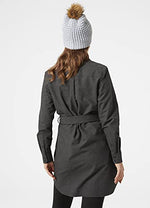 Helly-Hansen Womens Organic Flannel Shirt Dress, 980 Ebony Melange, Large