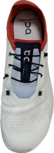On Men's Cloud 5 Coast Sneakers, Ivory | Ink, Red, White, 9.5 Medium US