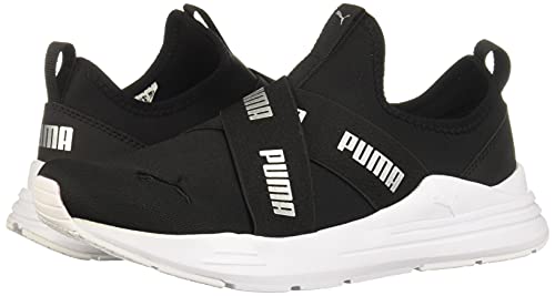 PUMA Women's Wired Run Slip On Sneaker Black/Slvr 8.5 Medium US