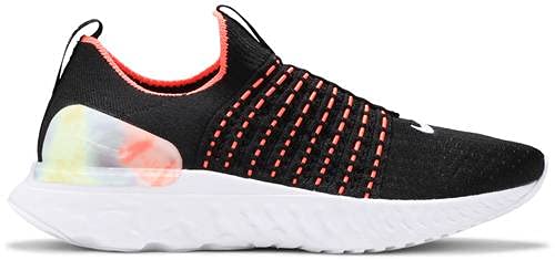 Nike Women's React Phantom Run Fk 2 Shoes, Black/Multi-color-bright Mango, 6