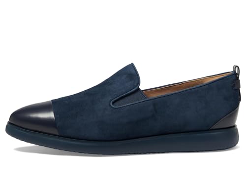 Cole Haan Women's Grand Ambition Slip-On Loafer Driving Style, Navy Blazer Suede, 9.5
