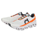 On Men's Cloudmonster Sneakers, Undyed-White | Flame, 7.5 Medium US