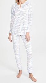 Roller Rabbit Women's Disco Hearts Pajamas, Rainbow, Blue, Print, S