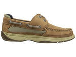 WKG Lanyard Boat Shoe, Dark TAN/Navy, 1 Wide US Unisex Big_Kid