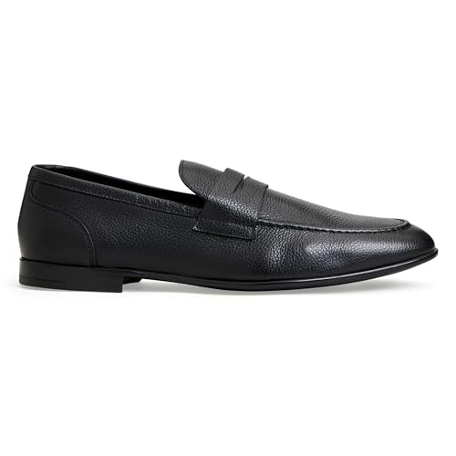 Bruno Magli - Men's Lastra Penny Loafer, Italian Leather Shoes (Black, 13 M)