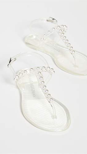 Stuart Weitzman Women's Goldie Jelly Sandals, Clear, 5 Medium US