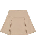 Nautica Girls' Big School Uniform Sensory-Friendly Performance Pleated Scooter, Khaki, 12