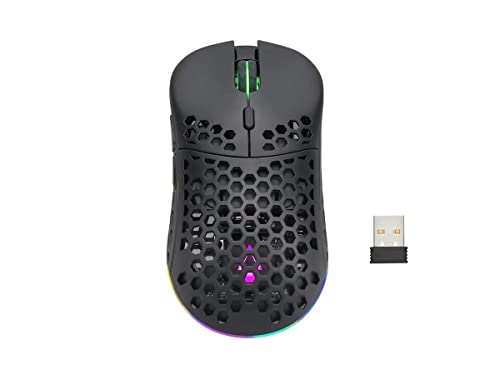 Monoprice Hyper-K Wireless Ultralight Gaming Mouse - PixArt Optical Sensor, Offers 6 Programmable DPI Settings - Dark Matter