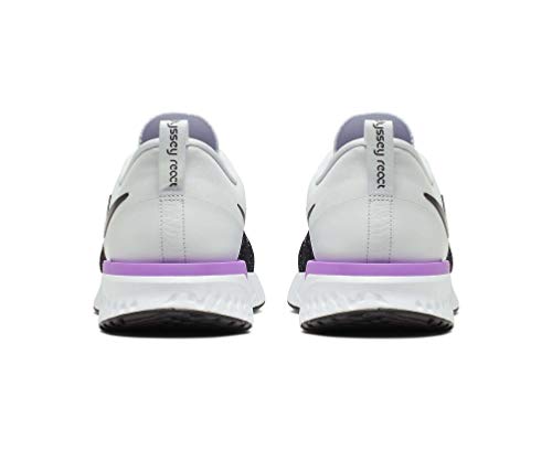 Nike Women's Odyssey React 2 Flyknit Running Shoes (Pure Platinum/Black-White, 11.5)