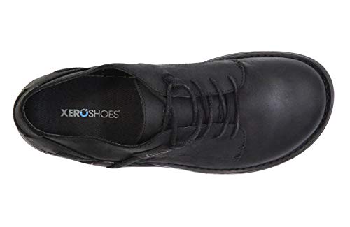 Xero Shoes Men's Alston Leather Dress Shoe - Lightweight Barefoot-Friendly, Black, 10