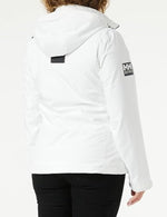 Helly Hansen Women's Crew Hooded Midlayer Fleece Lined Waterproof Rain Jacket, 001 White, Small