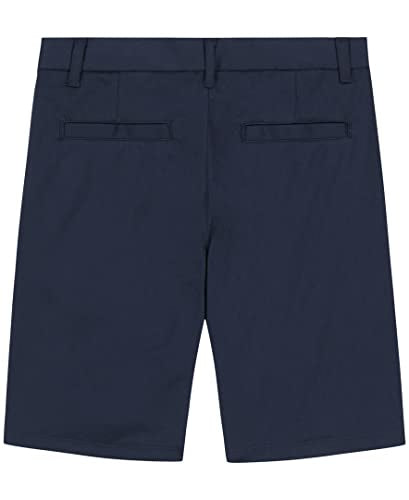 Nautica Boys' School Uniform Flat Front Twill Short, Navy Knit, 18
