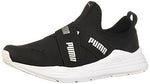 PUMA Women's Wired Run Slip On Sneaker Black/Slvr 8.5 Medium US