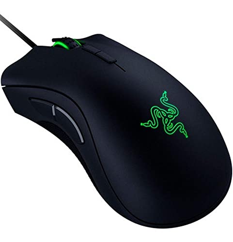 Razer DeathAdder Elite Gaming Mouse: 16,000 DPI Optical Sensor - Chroma RGB Lighting - 7 Programmable Buttons - Mechanical Switches - Rubber Side Grips - Matte Black