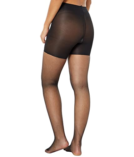 SPANX Tights for Women Micro-Fishnet Mid-Thigh Shaping Tights Black e