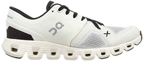On Women's Cloud X 3 Sneakers, White/Black, 6.5 Medium US