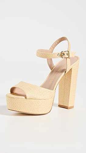 Stuart Weitzman Women's Ryder 95mm Platform Sandals, Wheat, Tan, 9.5 Medium US