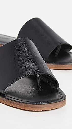 Madewell The Boardwalk Post Slide Sandal in Leather True Black 7.5 M