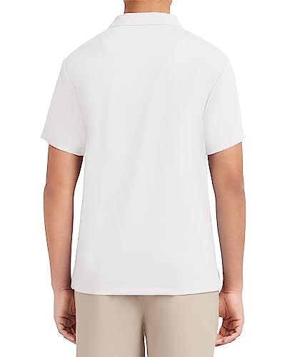 Nautica mens Uniform Short Sleeve Performance Polo Shirt, White, 34-35 US