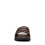 Clarks Men's Walkford Easy Flat Sandal, Brown Tumbled Leather, 11.5