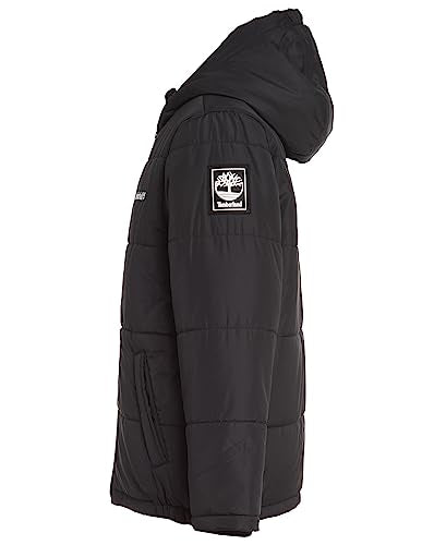 Timberland Boys' Heavyweight Puffer Jacket, All Black, 14-16