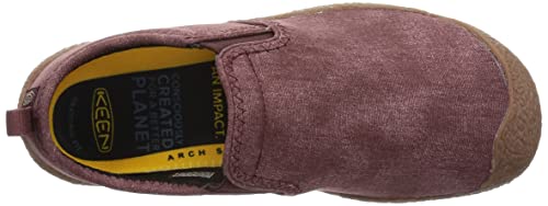 KEEN Women's Howser Canvas Low Height Casual Comfy Durable Slip On Slipper, Andorra/Brown, 11