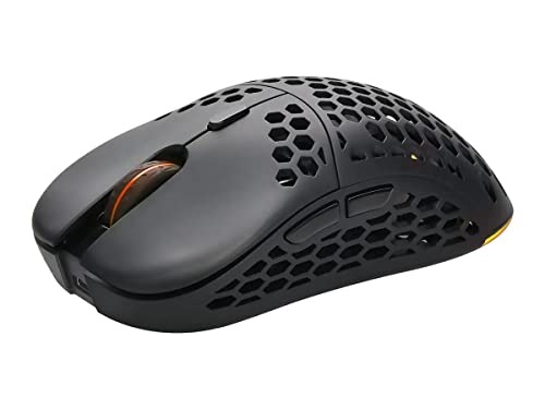Monoprice Hyper-K Wireless Ultralight Gaming Mouse - PixArt Optical Sensor, Offers 6 Programmable DPI Settings - Dark Matter