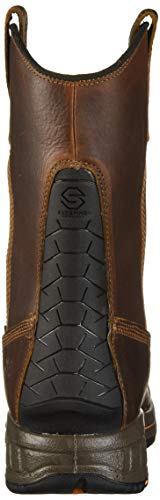 Timberland PRO Men's Helix HD Pull On Soft Toe Waterproof Industrial Boot, Brown Teak Trailblazer, 12