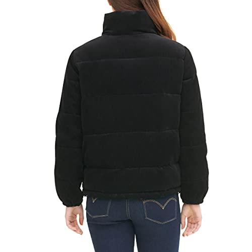 Levi's Women's Zoe Puffer Jacket (Standard & Plus Sizes), Black Corduroy, X-Large