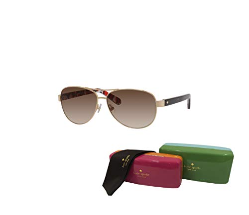 Kate Spade Dalia 2/S 03YG/B1 58M Gold/Dots/Warm Brown Gradient Aviator Sunglasses for Women + BUNDLE with Designer iWear Eyewear Kit