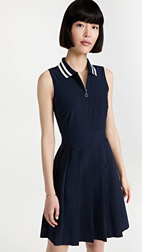 Tory Sport Women's Performance Pleated Golf Dress, Tory Navy, Blue, M